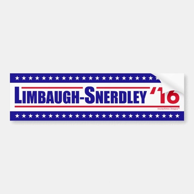 Pegatina Para Coche Limbaugh-Snerdley para el presidente 2016 (Frente)