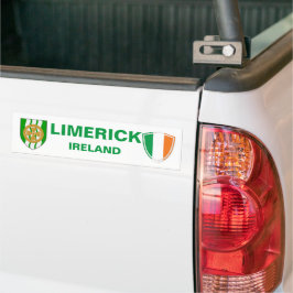 Pegatina Para Coche Limerick Ireland Escudo e bandera irlandesa