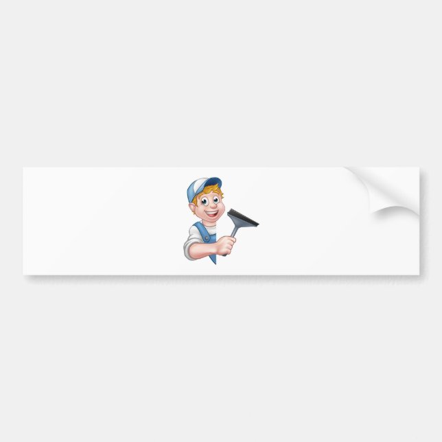 Pegatina Para Coche Limpiador de ventana del personaje de dibujos (Frente)