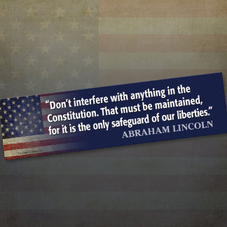 Pegatina Para Coche Lincoln Quote: protect the constitution