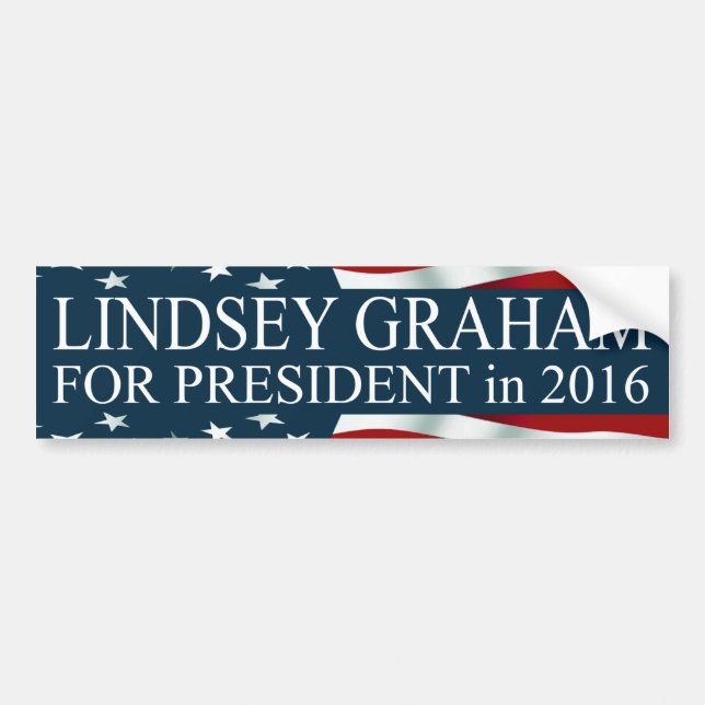 Pegatina Para Coche Lindsey Graham como presidente en 2016 (Frente)