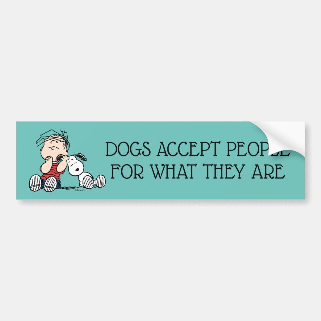 Pegatina Para Coche Linus consolado con el oído de Snoopy (Frente)