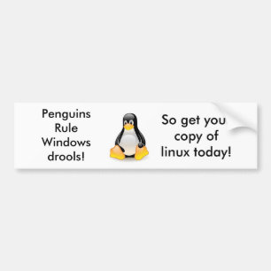 Pegatina Para Coche Linux-pingüino-Tux