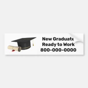 Pegatina Para Coche Listo para Trabajar como Graduado Reciente