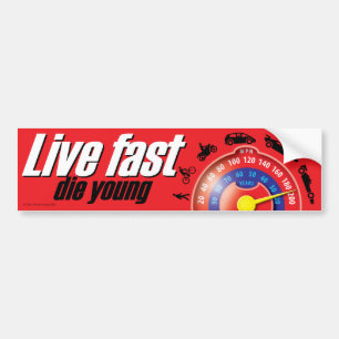 Pegatina Para Coche Live Fast Die Young