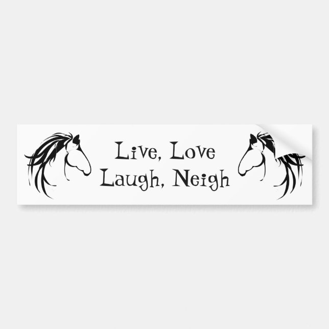 Pegatina Para Coche Live Love Laugh Neigh Fun Cita (Frente)