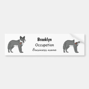 Pegatina Para Coche Lobo gris con ilustracion de personalizado de tube