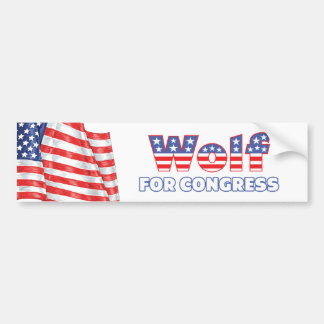 Pegatina Para Coche Lobo para la bandera americana patriótica del