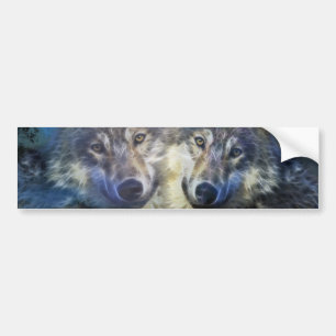 Pegatina Para Coche Lobos en la noche