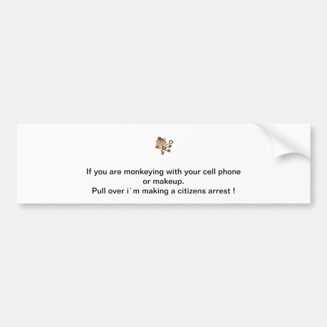 Pegatina Para Coche Locura del mono (Frente)