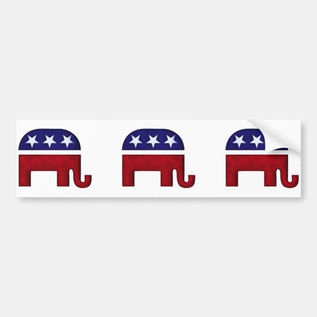 Pegatina Para Coche Logo de elefantes republicanos (Frente)