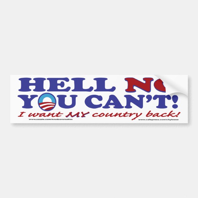 Pegatina Para Coche Logo de Hell-No-with-Obama (Frente)