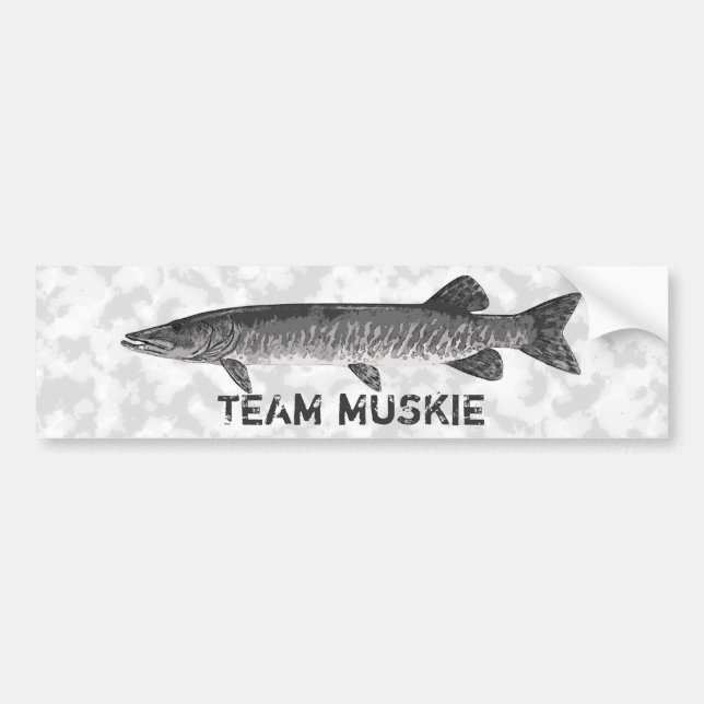 Pegatina Para Coche Logo de la pesca Muskie (Frente)
