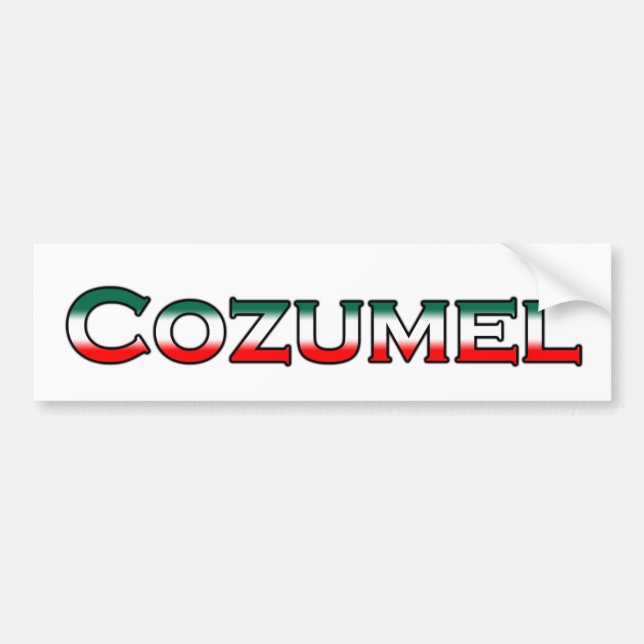 Pegatina Para Coche Logotipo de Cozumel (texto) (Frente)