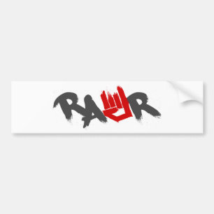 Pegatina Para Coche Logotipo de Rawr - Emo, gótico, alternativa, roca