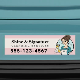 Pegatina Para Coche Logotipo de Servicio de Limpieza Personalizado de