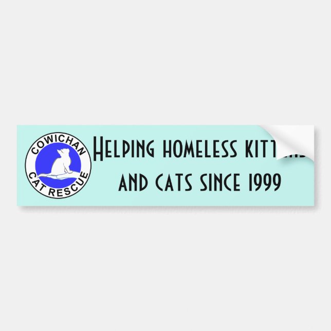 Pegatina Para Coche Logotipo del rescate del gato de Cowichan (Frente)