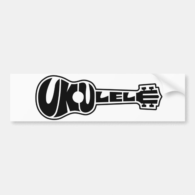Pegatina Para Coche Logotipo del Ukulele (Frente)