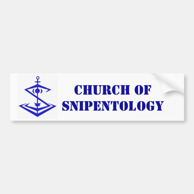 Pegatina Para Coche logotipo, iglesia de Snipentology (Frente)