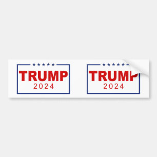 Pegatina Para Coche Logotipo Rectangle clásico de Trump 2024