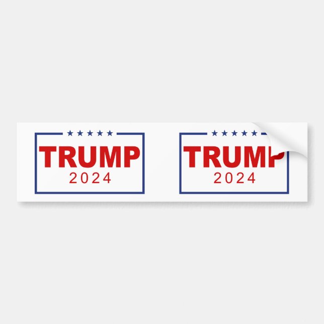 Pegatina Para Coche Logotipo Rectangle clásico de Trump 2024 (Frente)