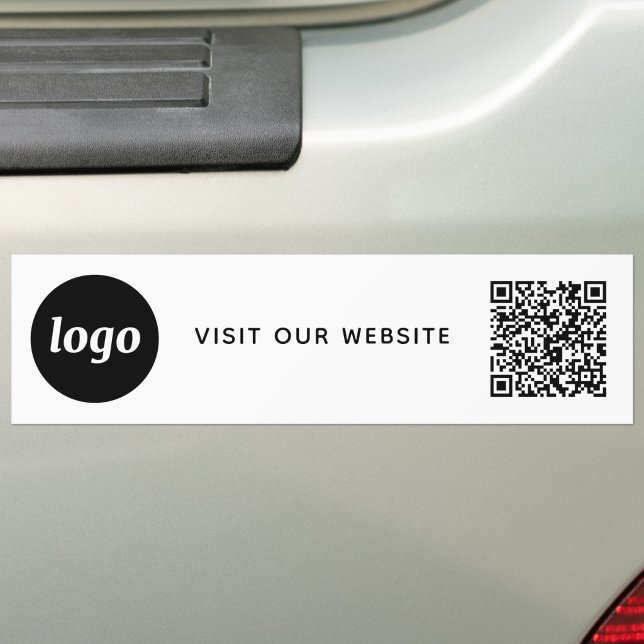 Pegatina Para Coche Logotipo sencillo y promoción de código QR para el (Logo QR code custom text business promotional car bumper sticker)