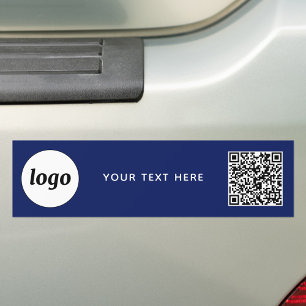 Pegatina Para Coche Logotipo simple y comercio de texto Código QR Azul