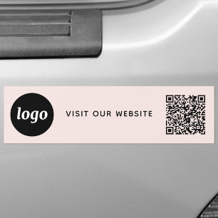 Pegatina Para Coche Logotipo simple y negocio de texto Código QR Rubor