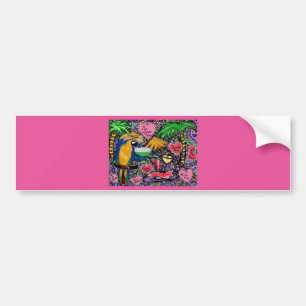 Pegatina Para Coche Loro de fiesta de San Valentín