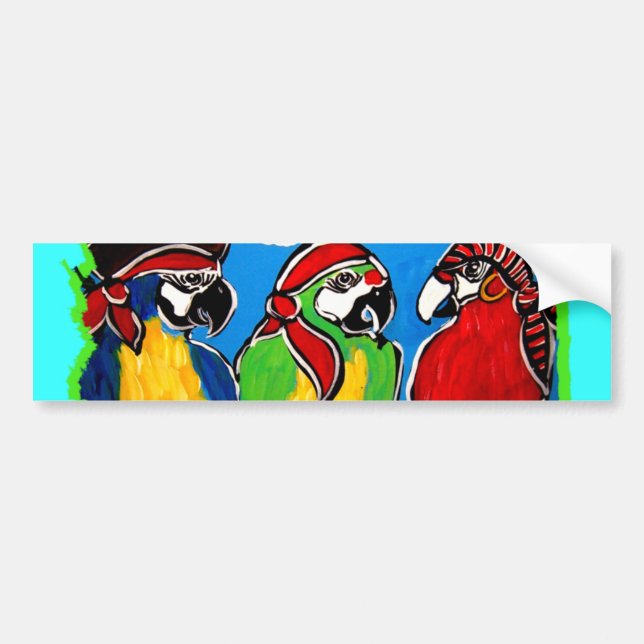 PEGATINA PARA COCHE LOROS PIRATAS (Frente)