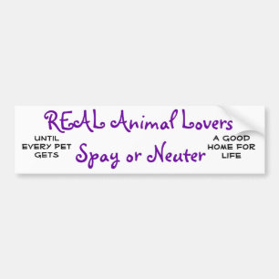 Pegatina Para Coche Los amantes animales REALES Spay o neutralizan,