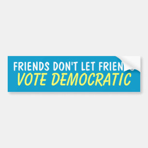 PEGATINA PARA COCHE LOS AMIGOS NO DEJAN QUE LOS AMIGOS VOTEN DEMOCRÁTI