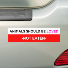 Pegatina Para Coche los animales deben ser amados, no comidos veganos