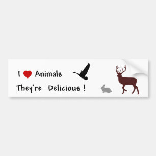 Pegatina Para Coche Los animales son deliciosos