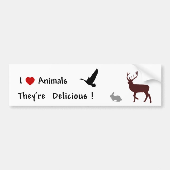 Pegatina Para Coche Los animales son deliciosos (Frente)