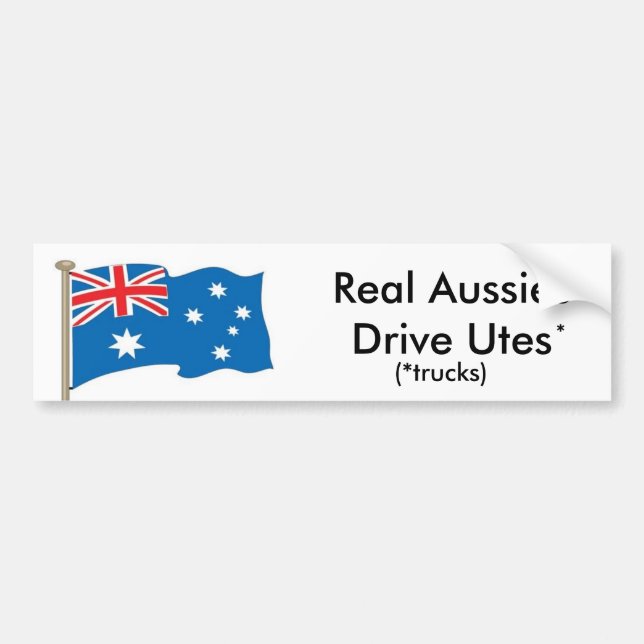 Pegatina Para Coche - Los australianos reales conducen a Utes - (Frente)