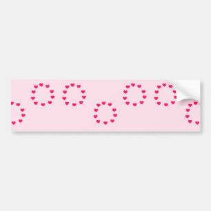 Pegatina Para Coche Los círculos del corazón rojo en rosa