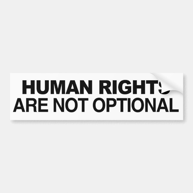 PEGATINA PARA COCHE LOS DERECHOS HUMANOS NO SON OPCIONALES - .PNG (Frente)