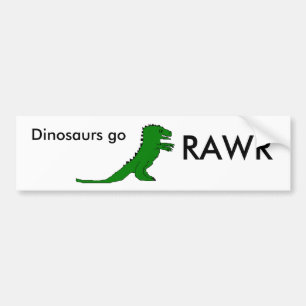 Pegatina Para Coche Los dinosaurios van, RAWR