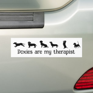 Pegatina Para Coche Los Doxies son mi Terapeuta Frase Divertida Perros
