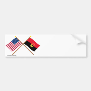 Pegatina Para Coche Los E.E.U.U. y banderas cruzadas Angola
