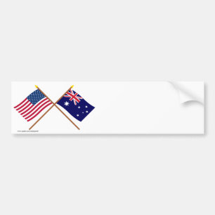 Pegatina Para Coche Los E.E.U.U. y banderas cruzadas Australia