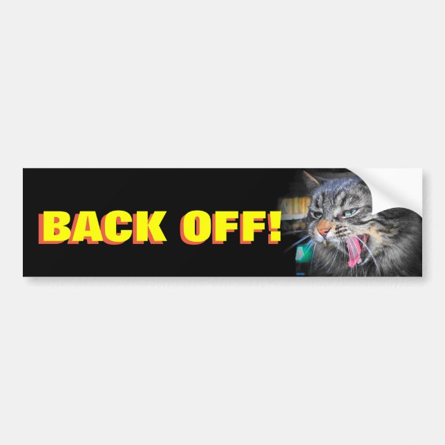Pegatina Para Coche Los gritos de parachoques del gato retroceden Meme (Frente)