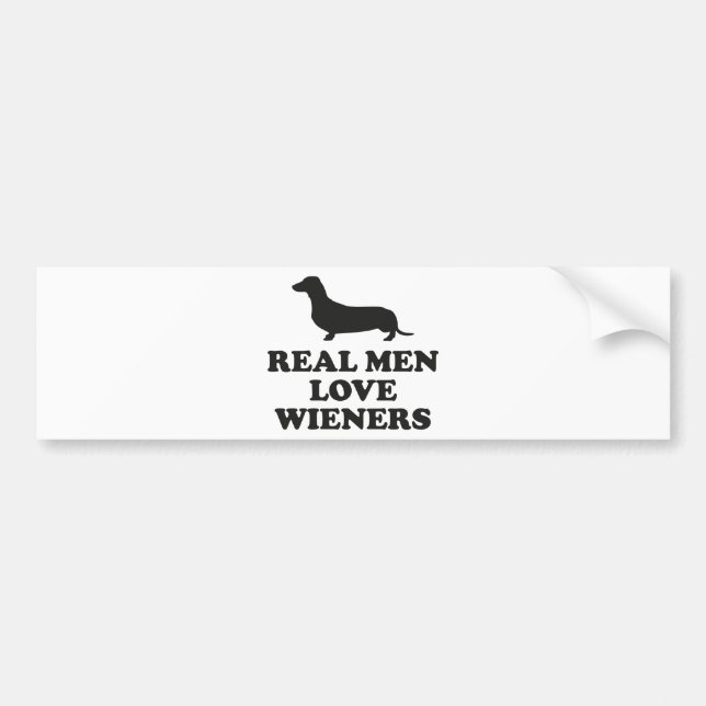 Pegatina Para Coche Los hombres de verdad aman a los wieners (Frente)