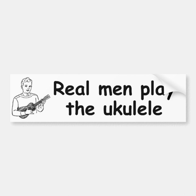 Pegatina Para Coche Los hombres reales juegan el ukulele (Frente)