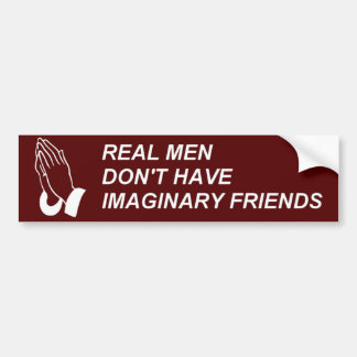 PEGATINA PARA COCHE LOS HOMBRES REALES NO TIENEN AMIGOS IMAGINARIOS