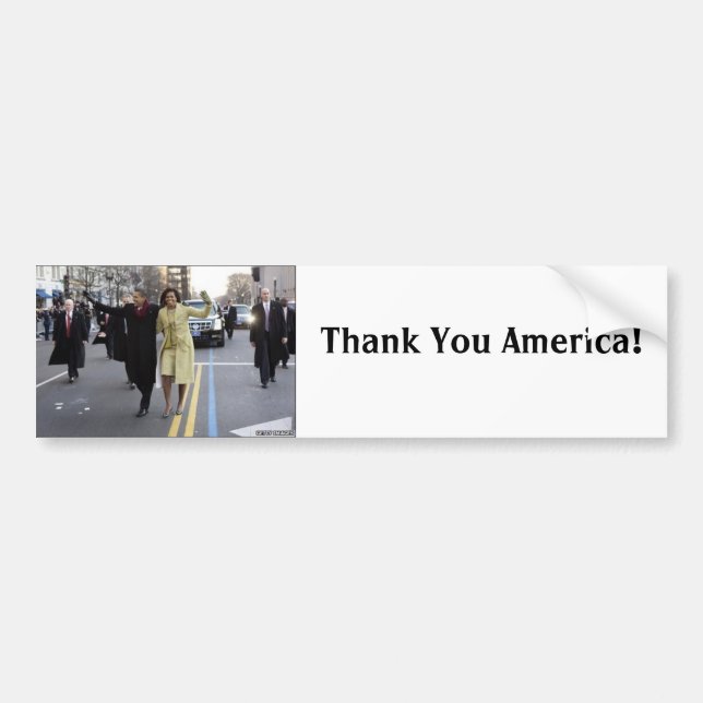 Pegatina Para Coche ¡los obamas, gracias América! , (Frente)
