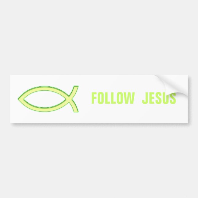 Pegatina Para Coche Los pescados cristianos - siga a Jesús (Frente)