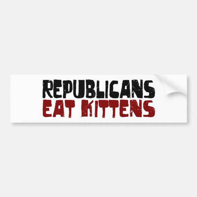 Pegatina Para Coche Los republicanos comen gatitos (Frente)