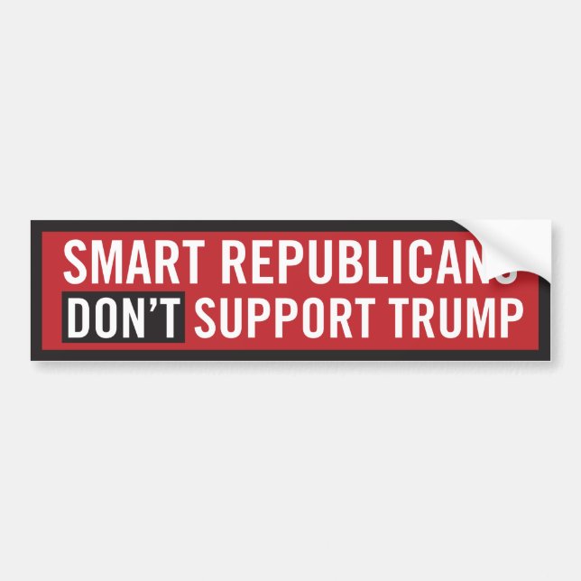 Pegatina Para Coche Los republicanos INTELIGENTES NO apoyan a Trump (Frente)